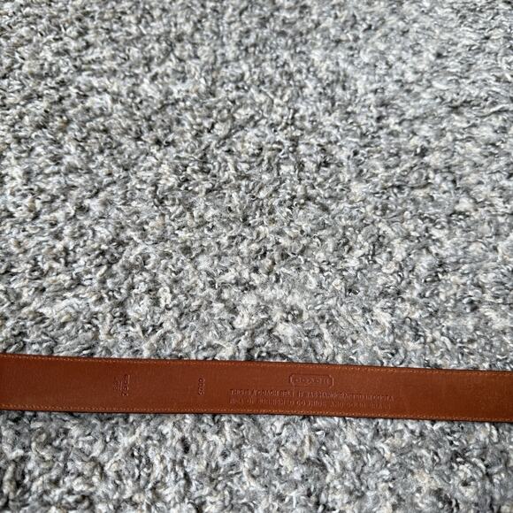 Coach 5700 Black Burnished Cowhide Leather Belt Size 30 Solid Brass New - Picture 5 of 6